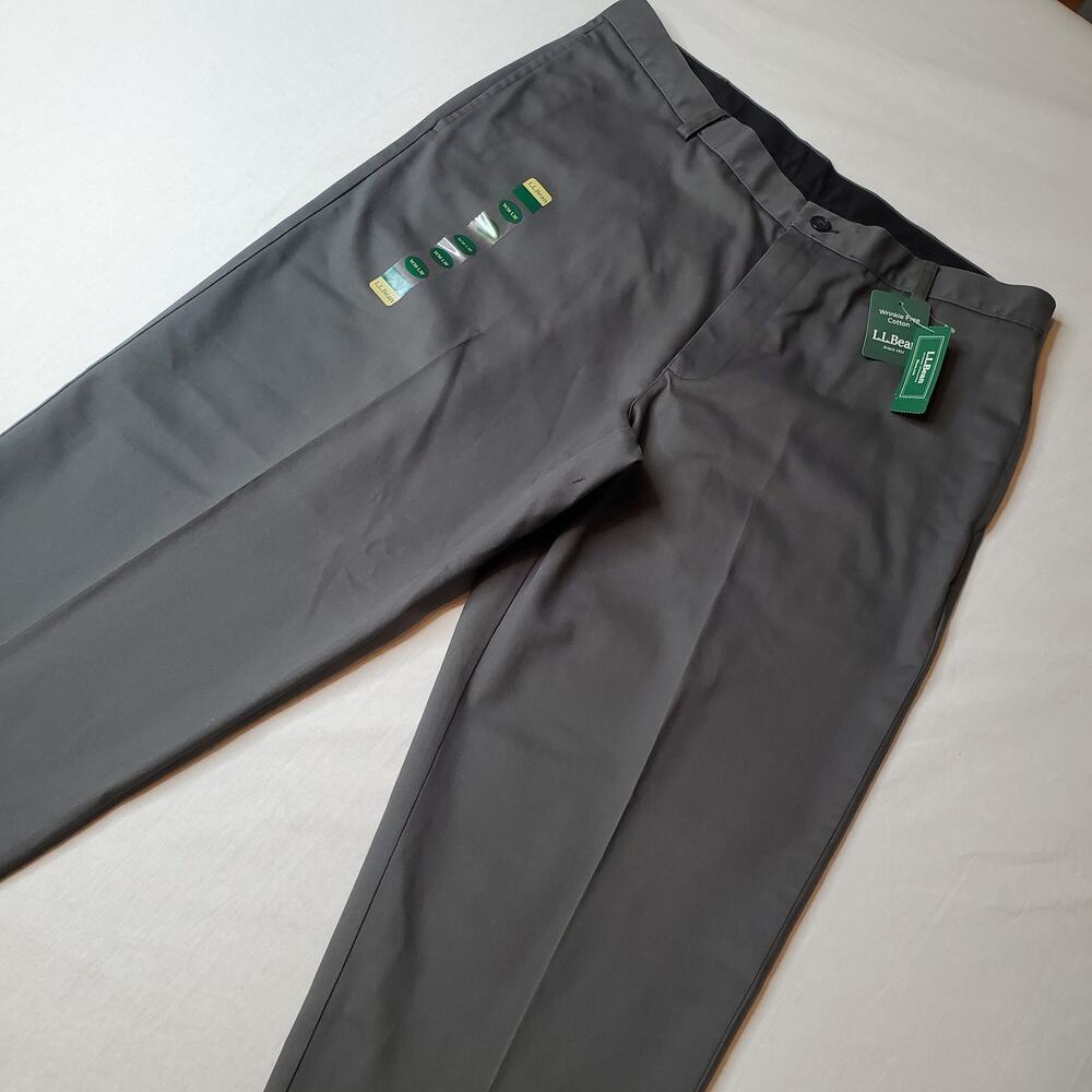 L.L. Bean Men's Size 38X30 NWT Wrinkle-Free Double L Chinos Classic Fit Gray